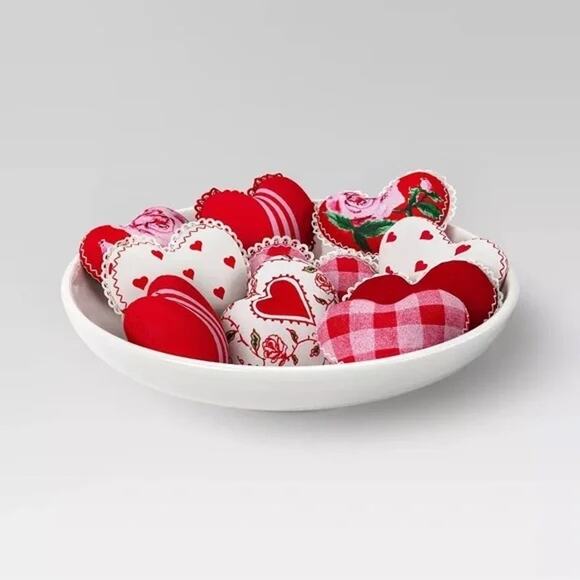 Threshold NEW NIB 12 Pc Mixed Pattern Heart Vase Filler Pink Red - Picture 7 of 8